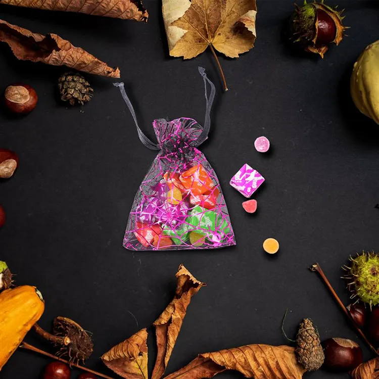 Drawstring Organza Practical Halloween Practical Kids Candy Gifts Mesh Bags