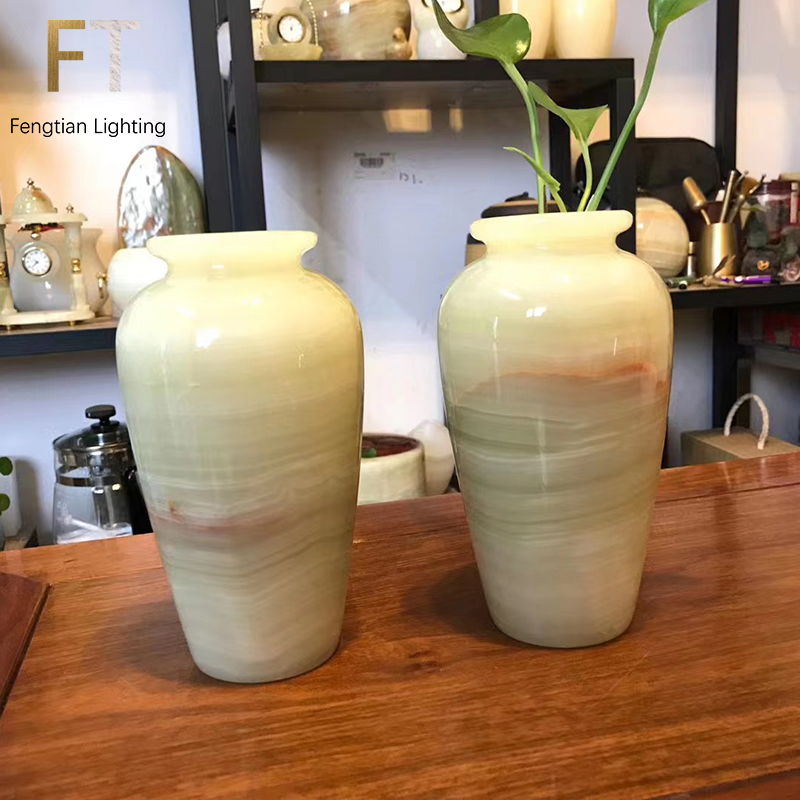 Jade Stone Flower Vases For Tabletop Decoration