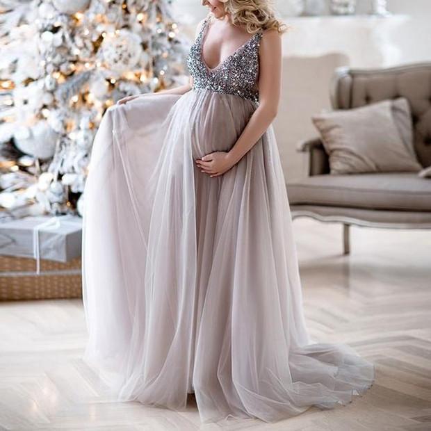 Summer New Sexy Suspender Maternity Dress Elegant Plus Size Crossbody Dresses