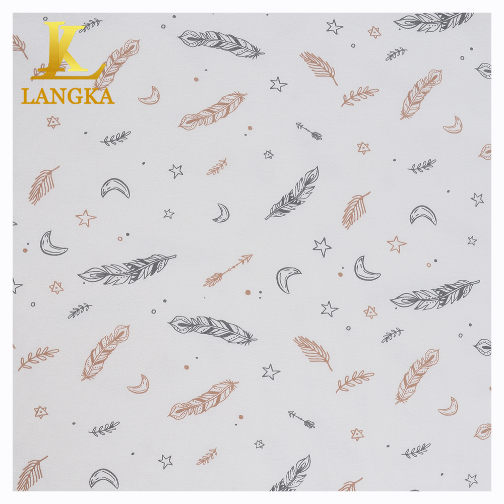 Langka wholesale custom fabric printing service double knit cotton jersey fabric for pajama baby kids bedsheet