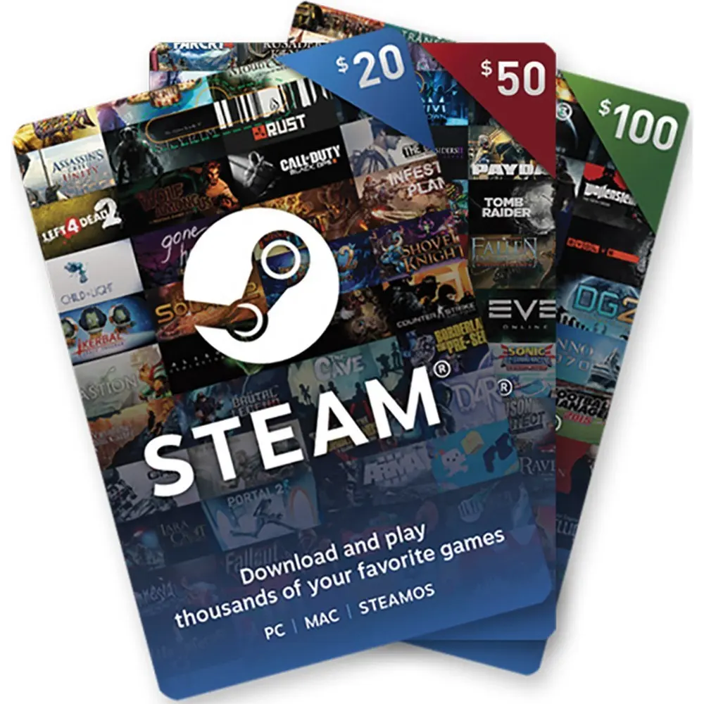 Stable and Safest Steam Gift Card Email Delivery 20/50/100 US Dollar