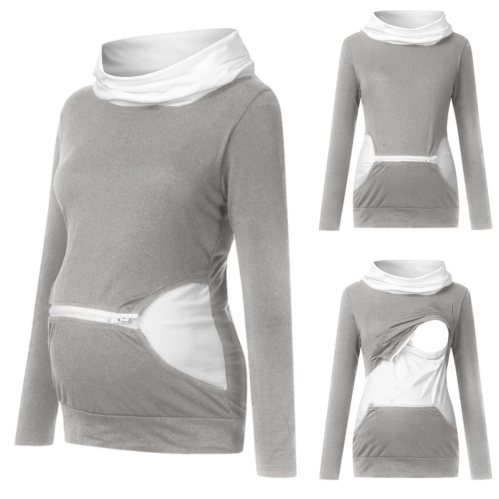 extra large size pregnant woman pull over hoodie with kangaroo pocket maternity mother nursing cotton autumn hoodie