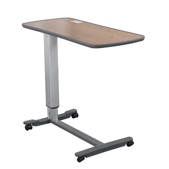 Wooden dining table board hospital furniture removable with wheels Adjustable medical dining table