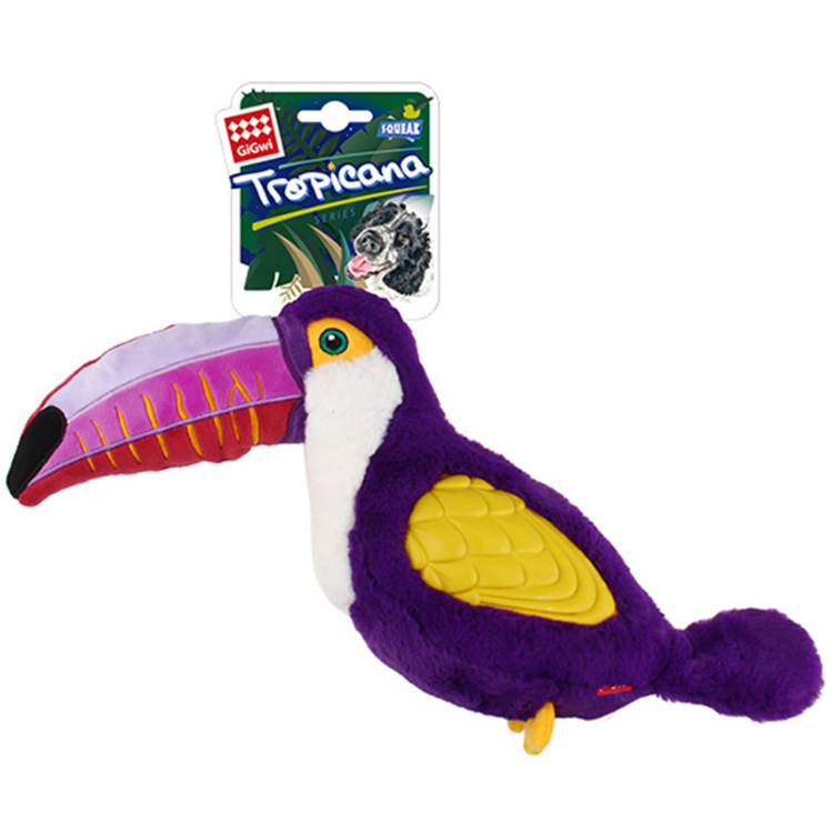 Игрушка для собак jungle toucan bigbeak hornbill резиновая плюшевая вокальная игрушка большая собака
