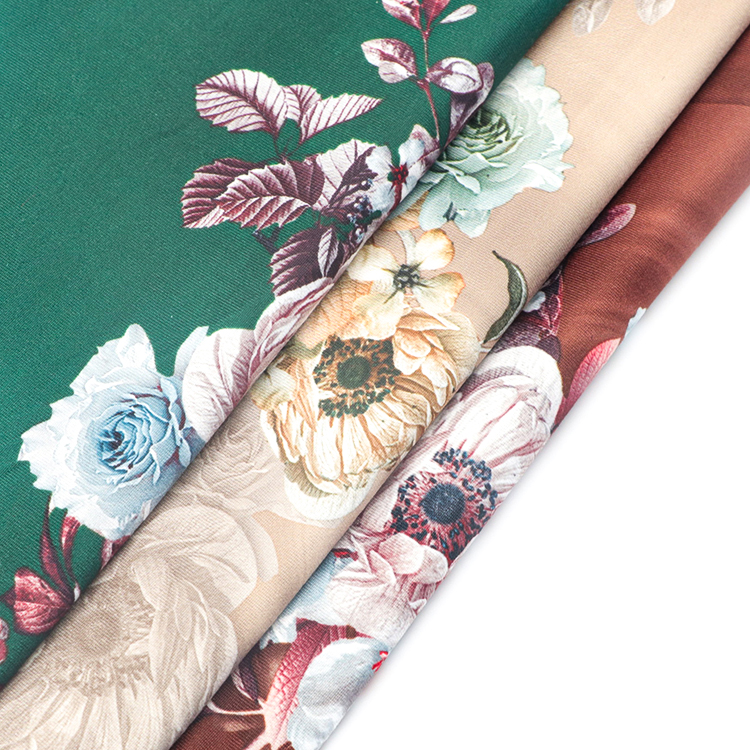 Latest design super soft flower pattern sustainable 97%polyester 3%spandex digital print fabric for dress