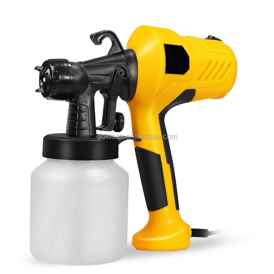 TOLHIT Yellow 500w Portable Home Car Wall Auto Painting Machine HVLP Airless Sprayer Professional Power Electric Paint Spray Gun