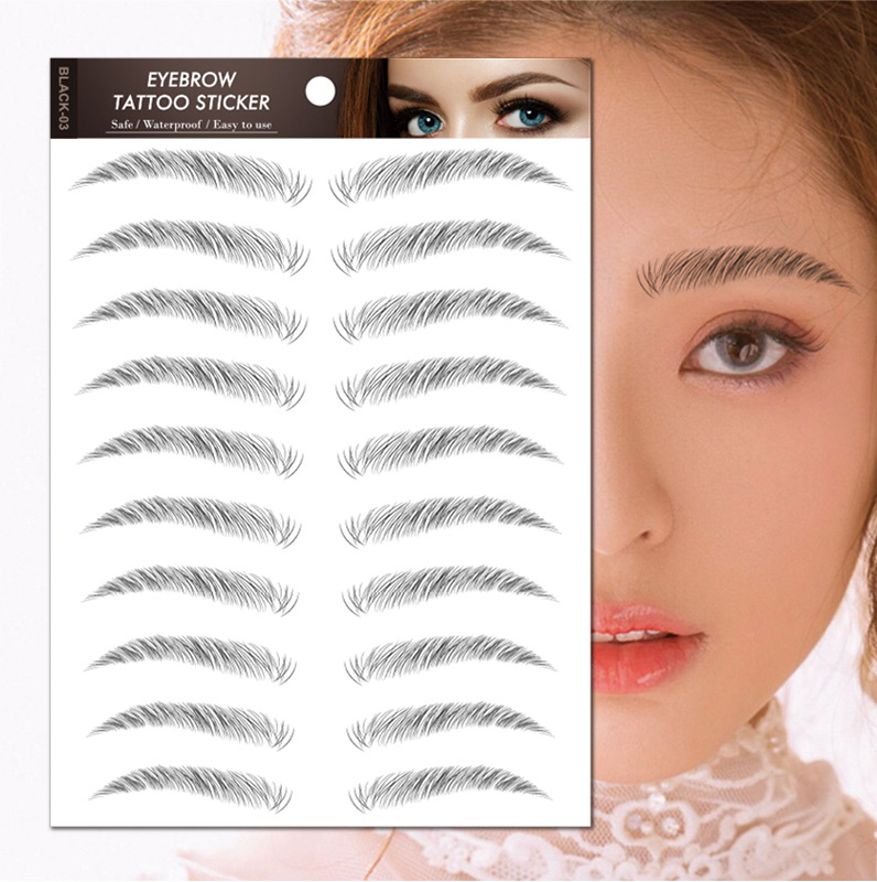 New Designs Waterproof Cosmetic Sticker Decorative Eyebrow Sticker 3d Temporary Eyebrow Tattoo Sticker