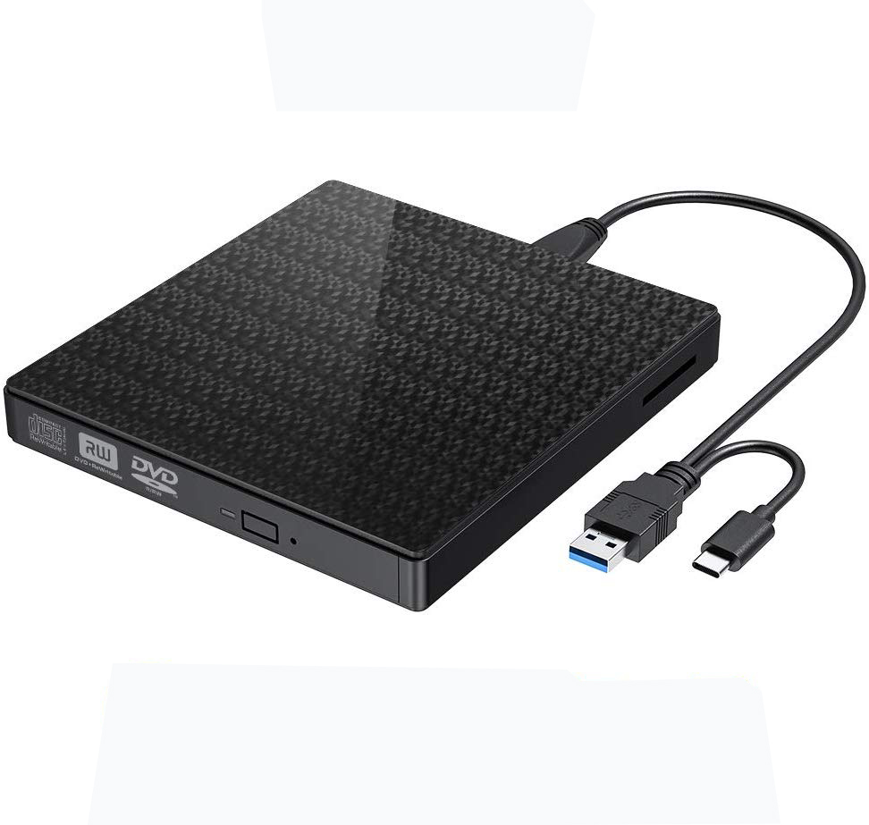 Raycue USB 3,0 и интерфейсом Type C CD-RW горелки внешний CD DVD плеер привод с кард-ридер
