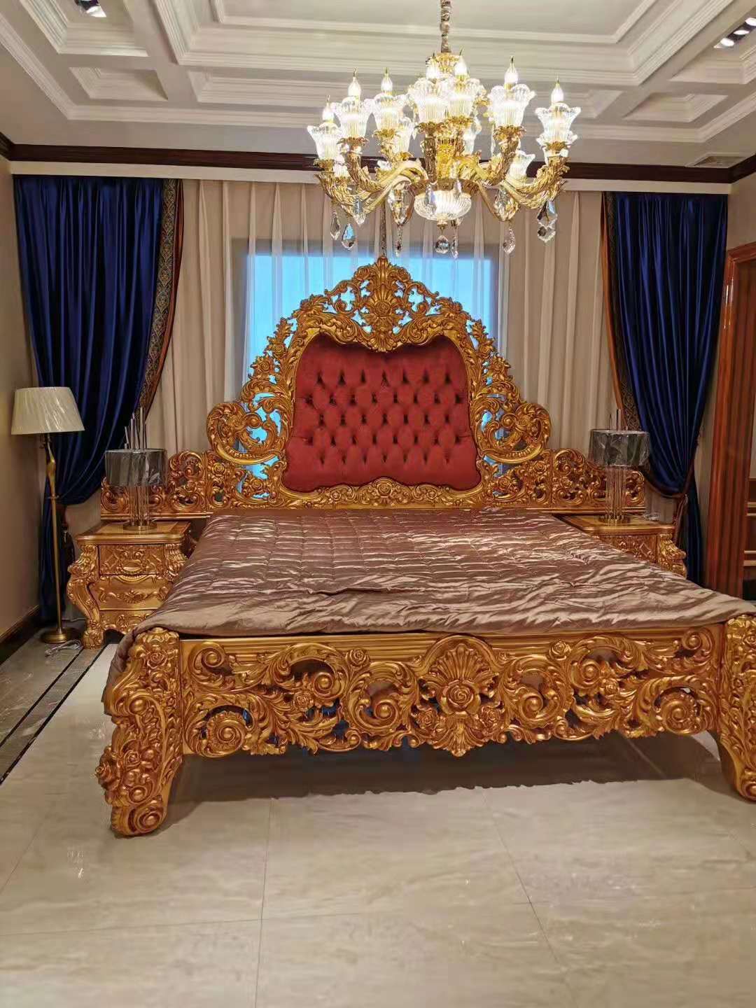 Мебель с деревянной резьбой Foshan Royal, роскошная мебель, наборы для спальни