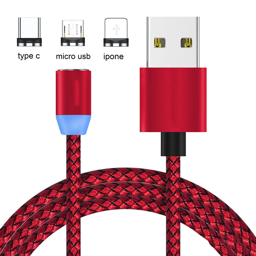 Новый 3in1 360 градусов Магнитный зарядный кабель type c micro usb для iphone 2.4A 3 в 1 стример магнитное зарядное устройство usb кабель для передачи данных 1 м 2 м