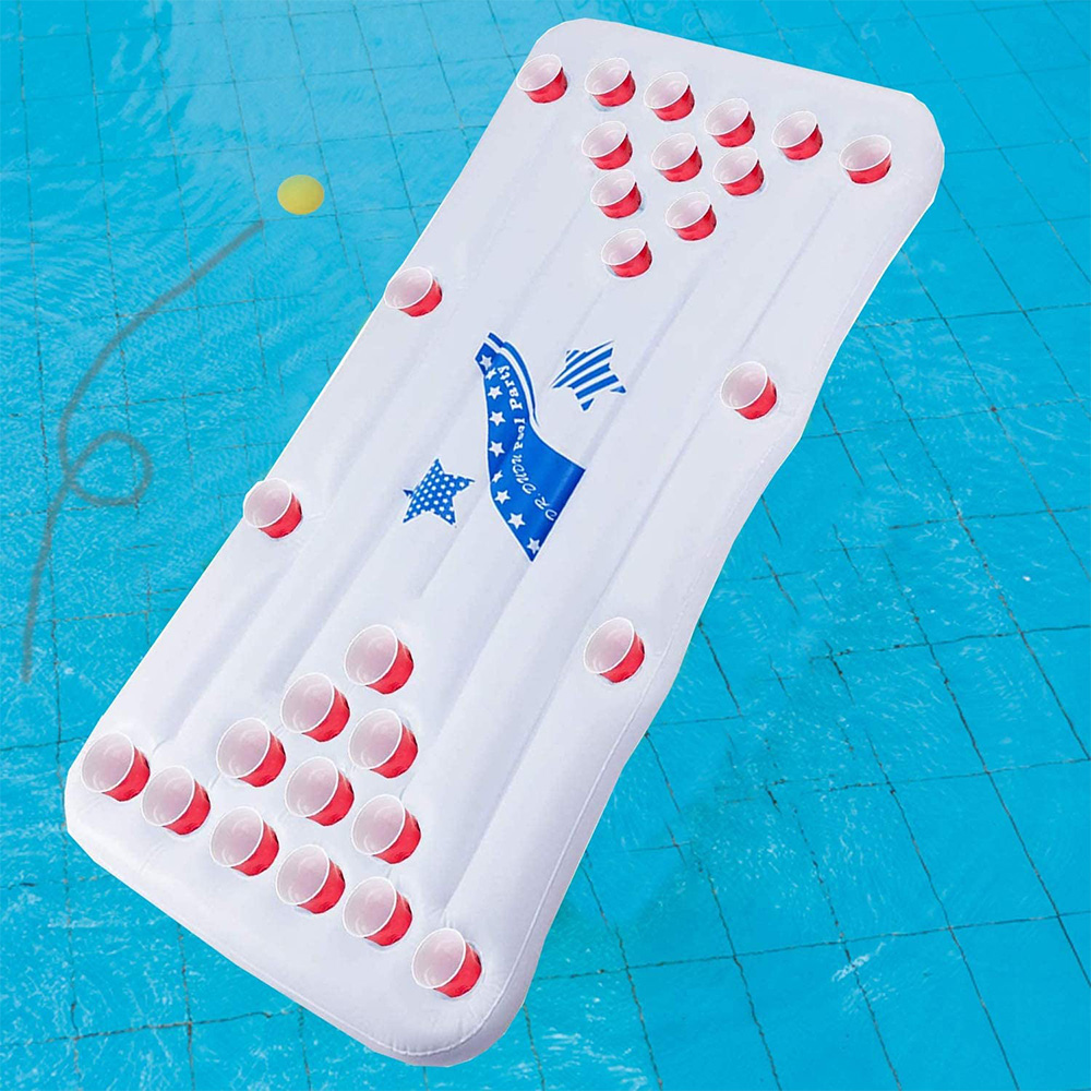 best sell summer pool party game beer pong table inflatable floating game