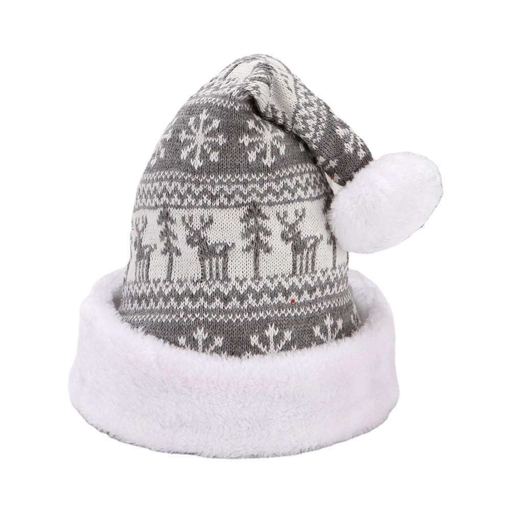 Snowflake ELK Tree Super Soft Warm Christmas Santa Hat Decoration Supplies For Holiday