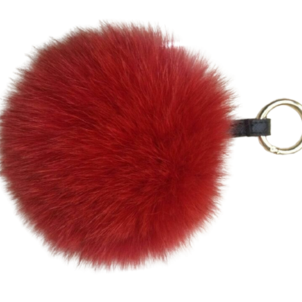 factory outlet natural fur balls pompom keychain High quality fox fur pompom keychain