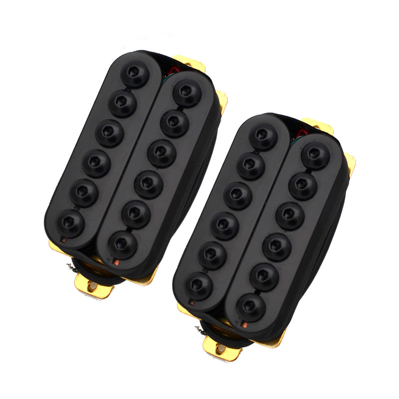 Adjustable Metal Double Coil Electric Guitar Pickups Humbucker Punk Black