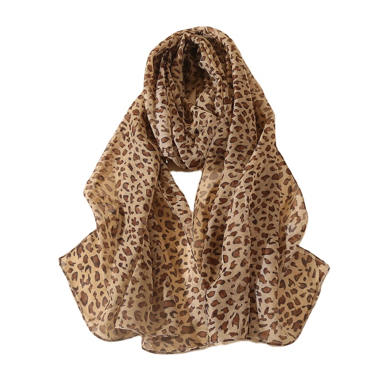 Leopard Scarf Women Classical Printing Soft Shawl Scarves Quality Long Chiffon Wrap Scarf