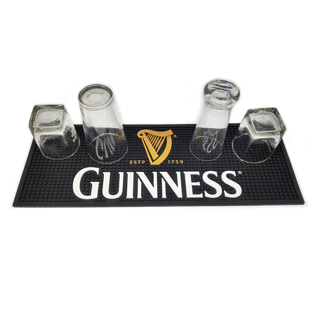 Барный коврик из ПВХ GUINNESS, резиновая барная дорожка с тисненым логотипом