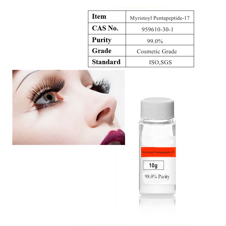 Myristoyl Pentapeptide-17 in Cosmetic Raw Materials CAS 959610-30-1 Myristoyl pentapeptide-17 Serum For Hair Eyelash Growth