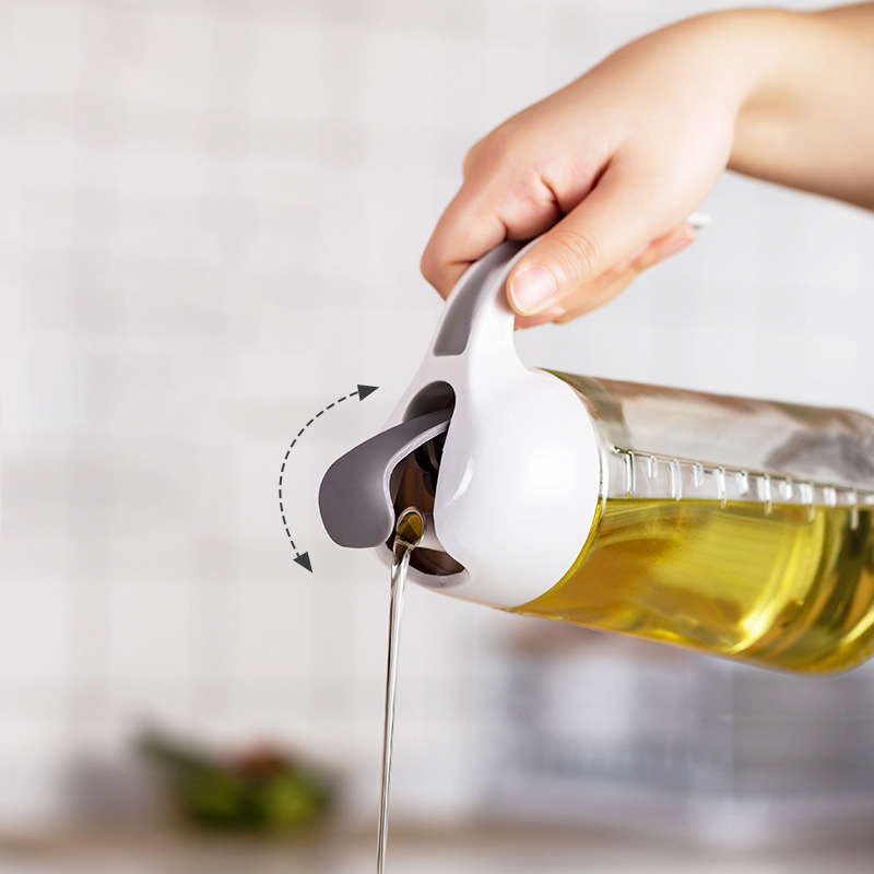 EE051 10oz 20oz Kitchen Auto Flip Olive Oil Dispenser Bottle Measuring Scale Automatic Pouring Spouts Cap Oil Vinegar Dispenser