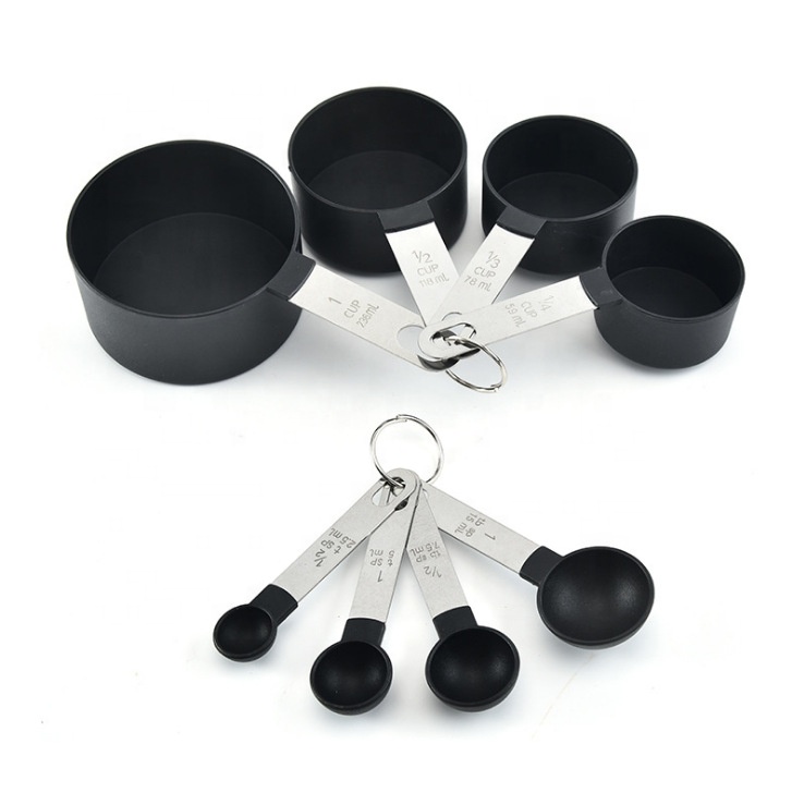 A3064Plastic set stainless steel handle measuring cup measuring spoon8Set with scale measuring spoon measuring spoon baking tool