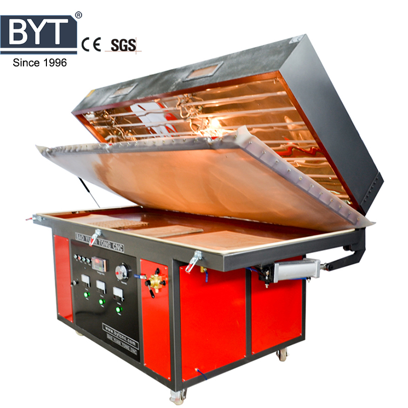 BYTCNC автоматическая машина для изготовления дверей из ПВХ, горячая линия, вакуумный пресс для мембраны, вакуумный тепловой пресс для кухонного шкафа