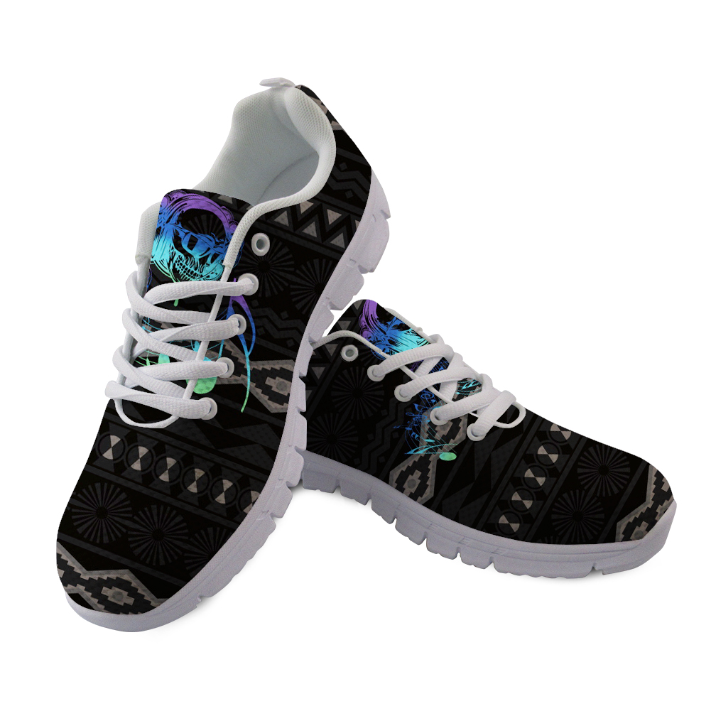 Sneaker Manufacturer Skull Headset Note tattoo tribal Pattern Print Custom Wholesale Sports Running Shoes Men Sneaker Casual