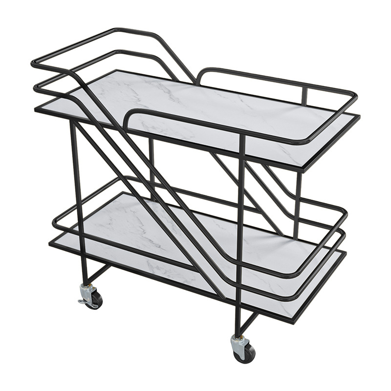 Hotel Restaurant Club Home Commercial Trolley Paint-Free Ecological Board And Metal Frame Serving Cart Bar Furniture JT1021E