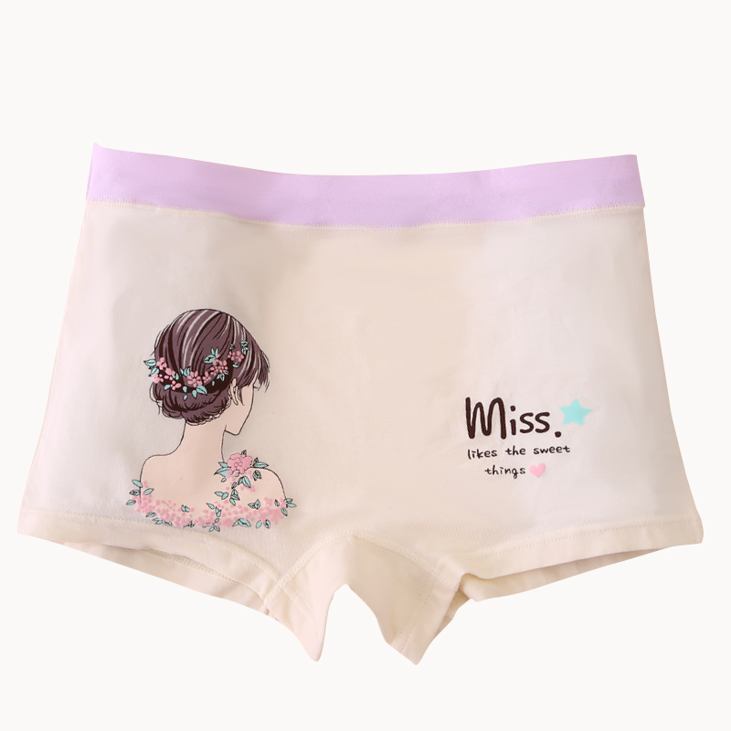 Hot Selling Cute Girls Cotton Underwear With Cartoon Printing