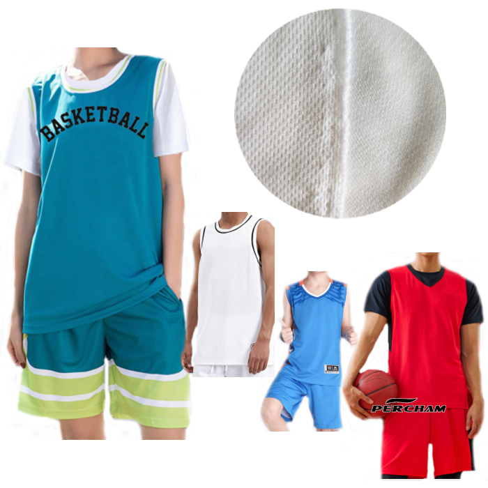 Wholesale basketball mesh fabric price quick dry knitted custom print polyester sport basketball shorts uniform fabric supplier
