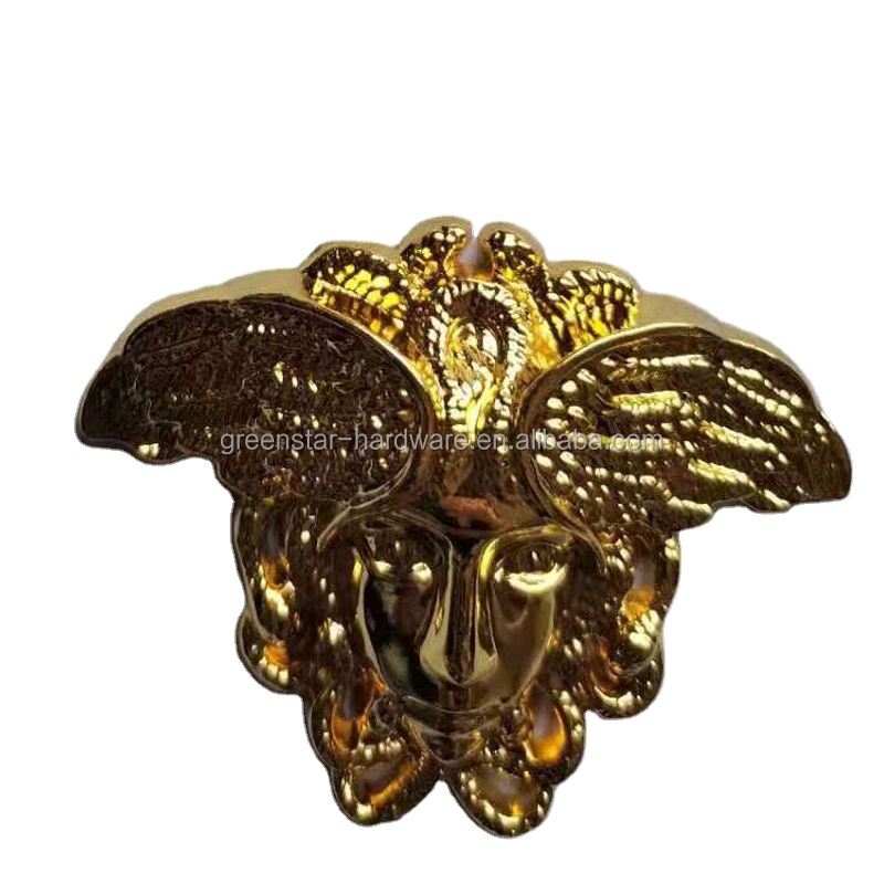 Цинковый золотой круглый узор wersace medusa head для дивана и сумочки сумка-мессенджер блестящий золотой цвет для девушек маленький декор