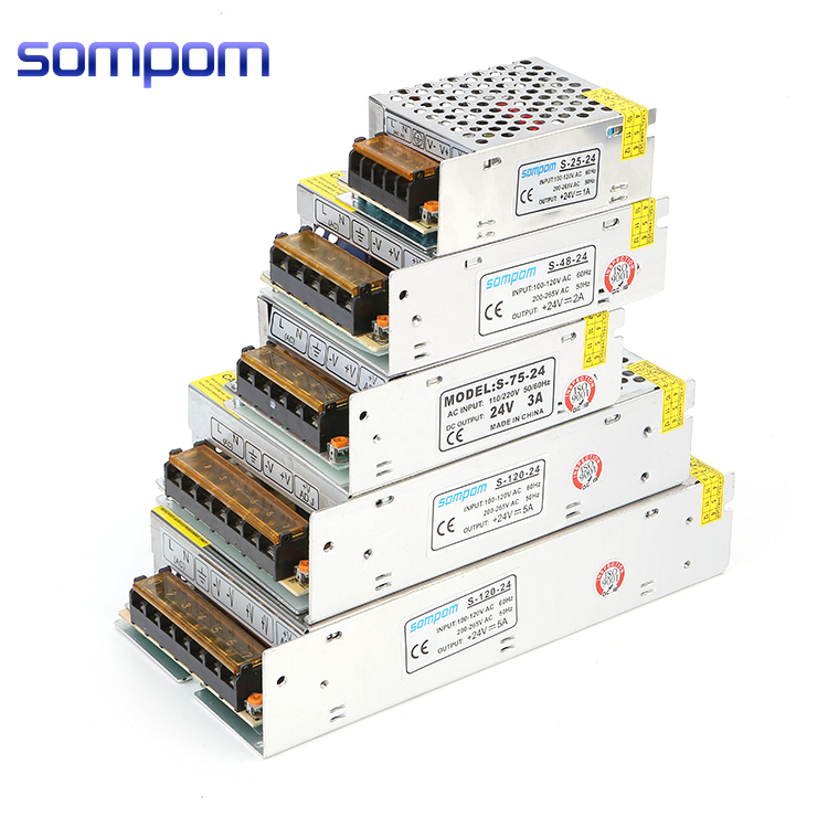 SOMPOM DC 5 в 12 В 24 в 36 в 48 в 1A 2A 5A 10A 20A 30A 40A 50A 60A импульсный источник питания для светодиодной ленты, световая жестяная коробка