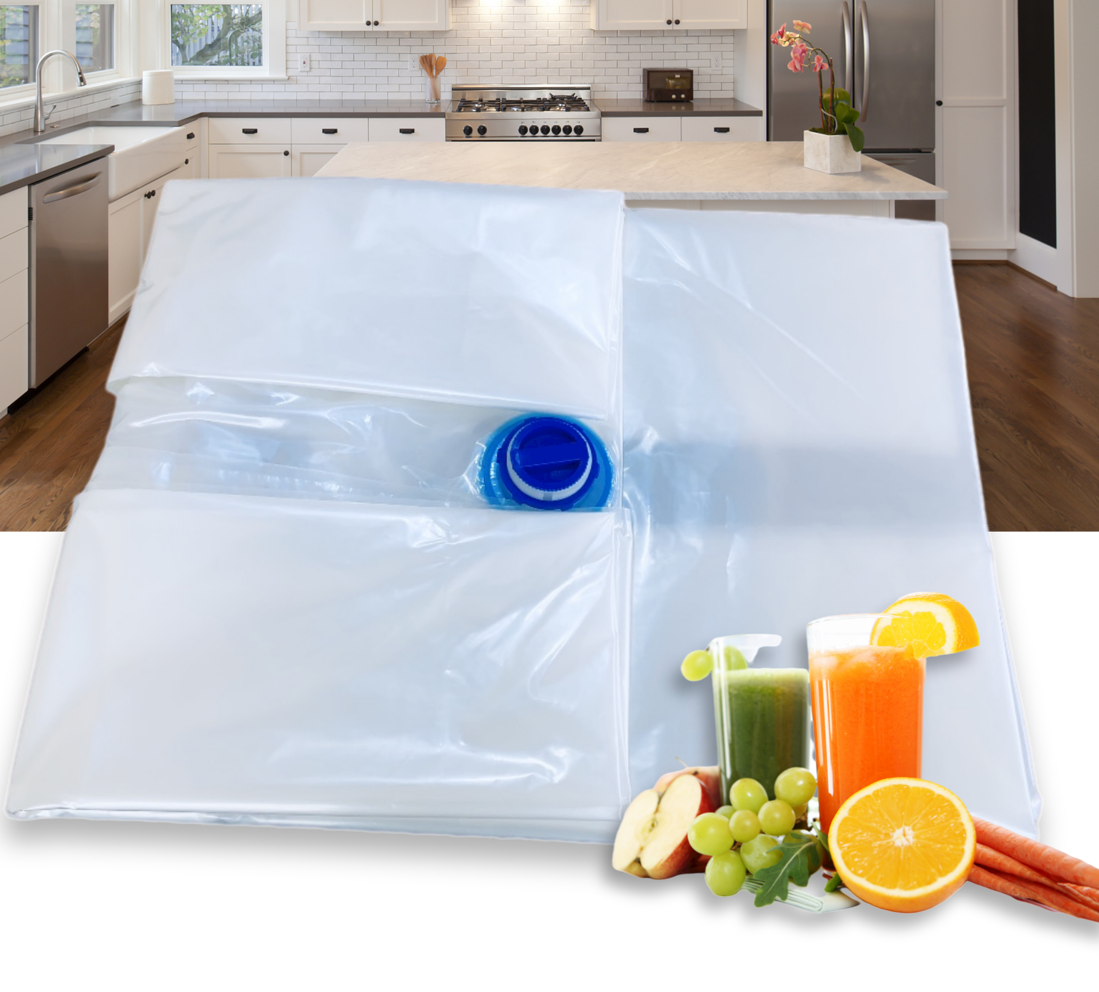 Eco-friendly high capacity three-layer nylon composite bag for juice