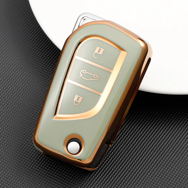 3 Button Remote Key Cover TPU Fit For Toyota Avalon Camry Corolla Fortuner Highlander Levin RAV4 Sequoia Sienna Tacoma Tundra