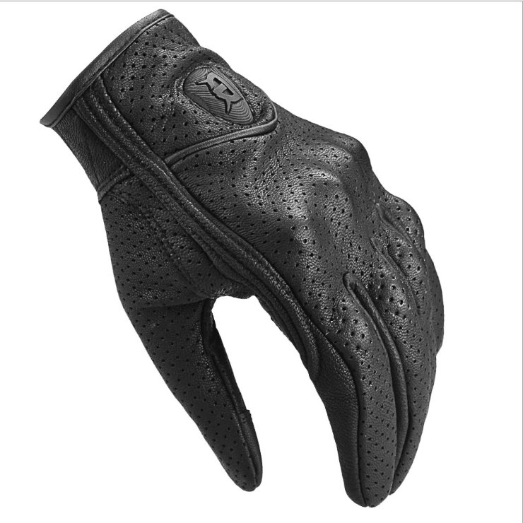 Мужские мотоциклетные длинные перчатки Ghost Guantes, черные кожаные перчатки для верховой езды