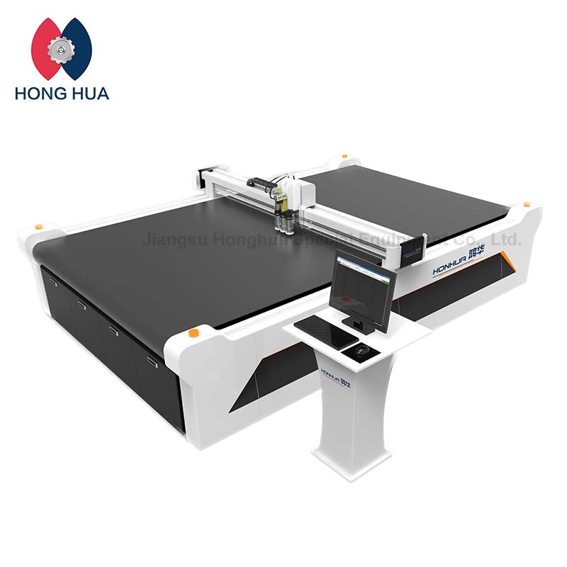 HongHua CNC вибрирующий гофрированный Компьютеризированный режущий станок для кожи