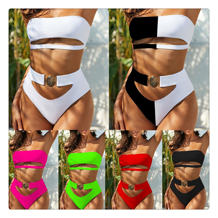 New arrival products button Tube top Bandage bikini swimwear for summer