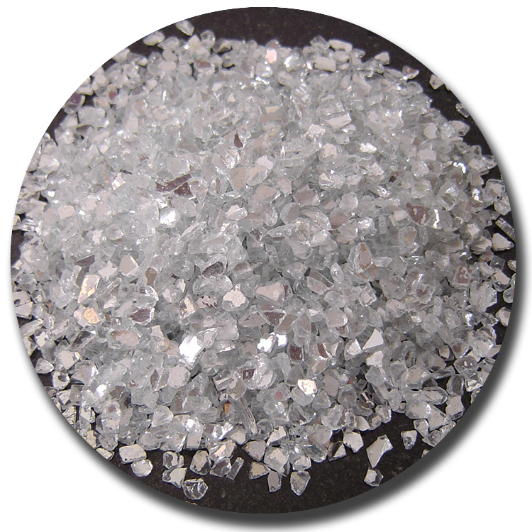 Crushed mirror glass for craft silver decoration