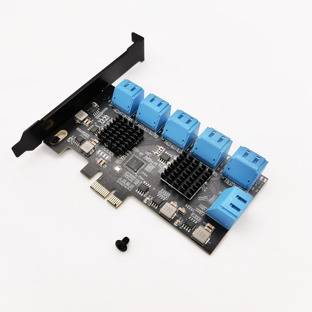 Плата расширения 12 портов X1 PCIE на SATA 3 для графического процессора ПК