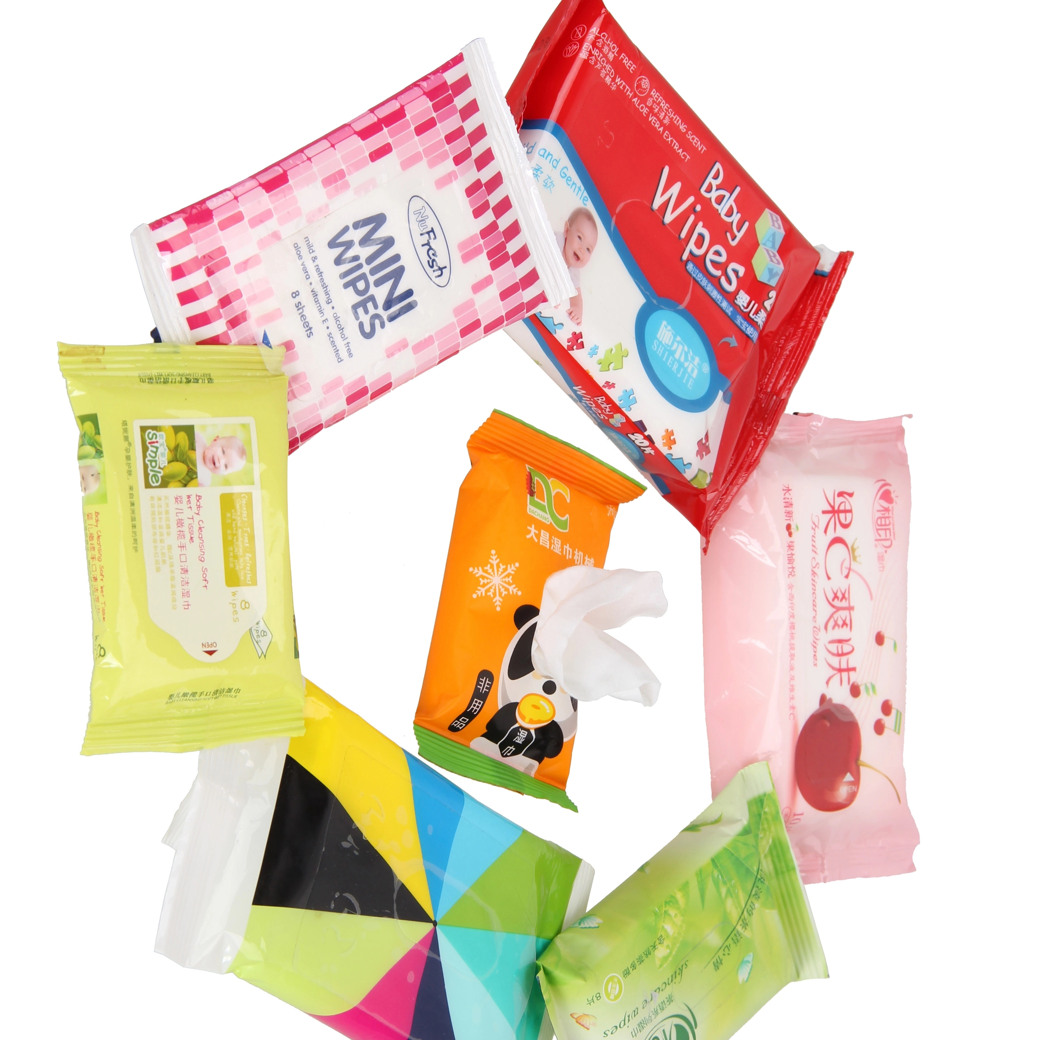 Single pack wet wipers machine