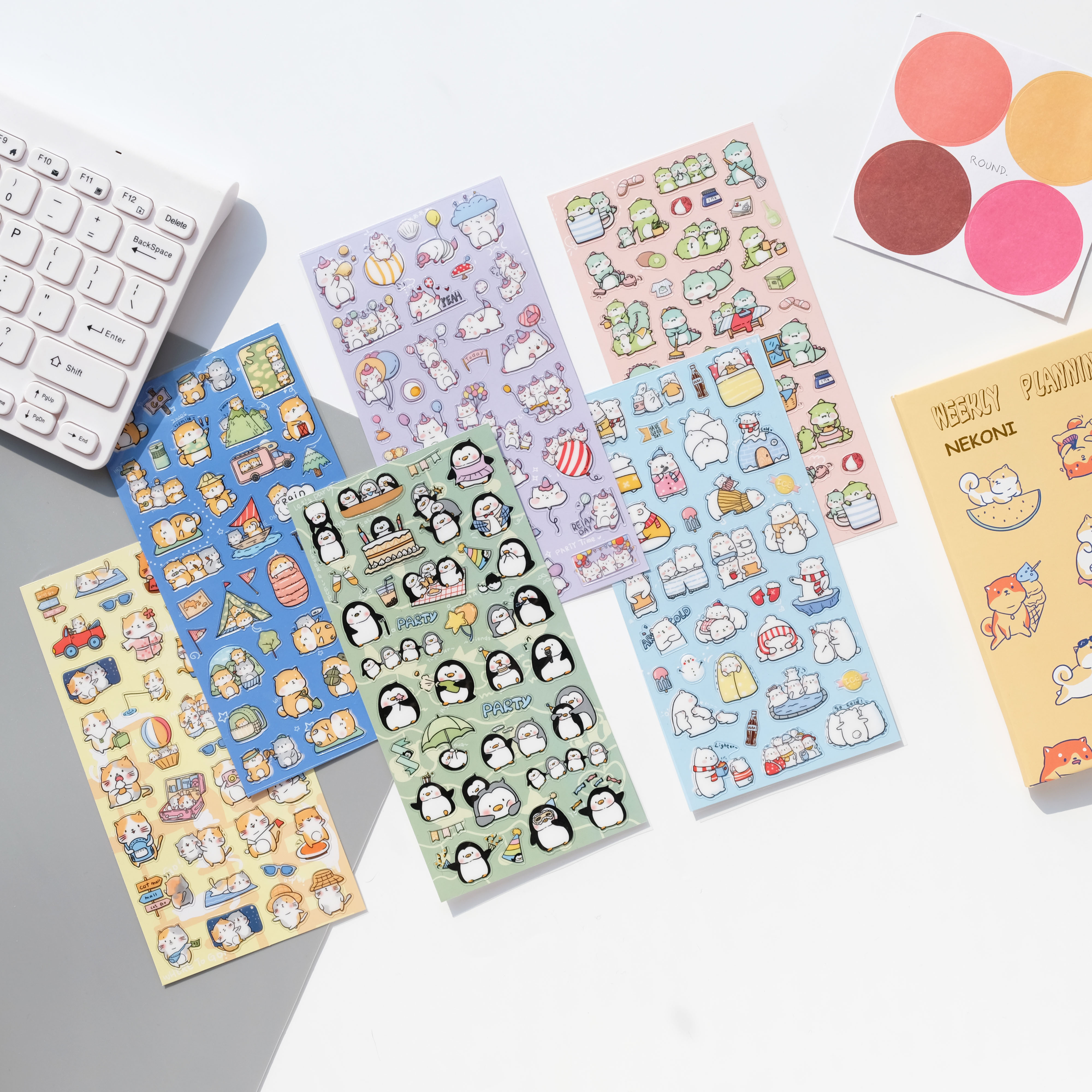 Оригинальный дизайн Nekoni Koniwa Kawaii ПВХ водонепроницаемые наклейки с животными