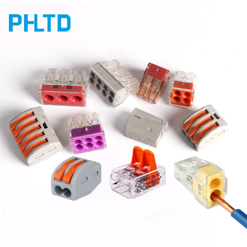 PCT-213 компактный проводной разъем Клеммная колодка с рычажком 0,08-2.5mm2 подключаемый провод разъема