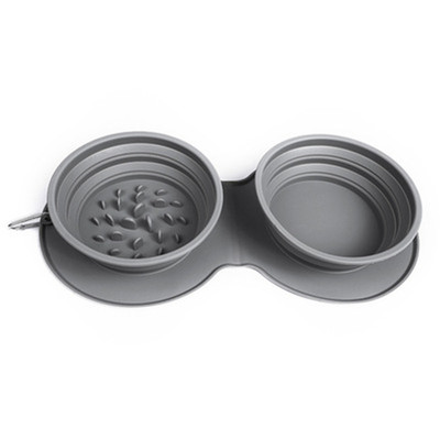 Foldable dog bowl water portable travel pet food feeding cat bowl, foldable and expandable tray, non-slip non-slip silicone pad