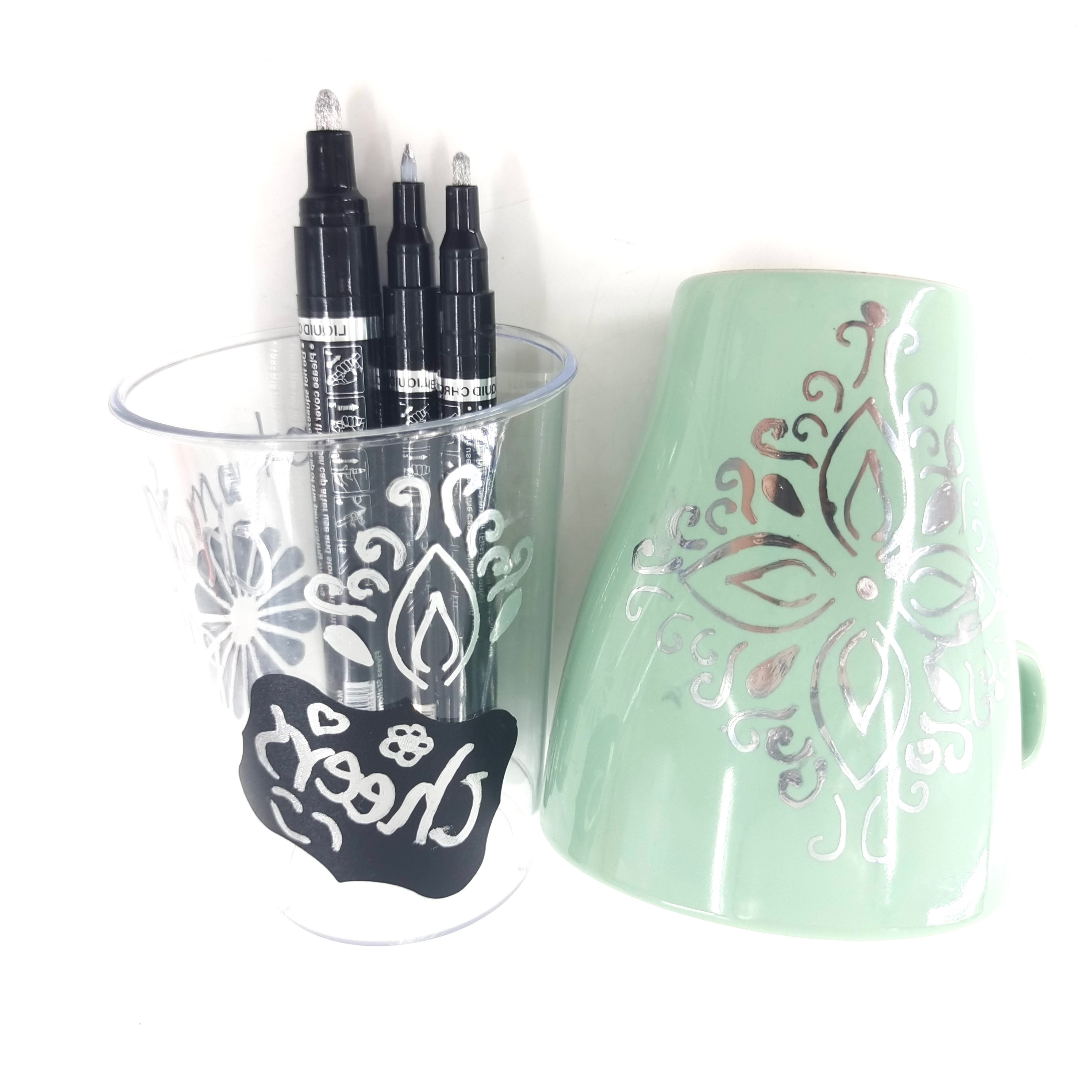 For Metal Glass Wood Plastic 0.7/1/3MM Nib Mirror Pen Reflective Paint Liquid Chrome Marker