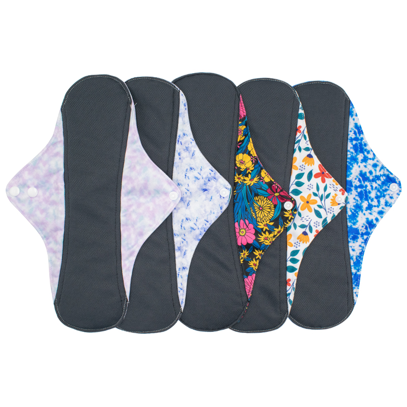 Washable Natural Organic Napkins with Charcoal Absorbency Layer washable sanitary pad