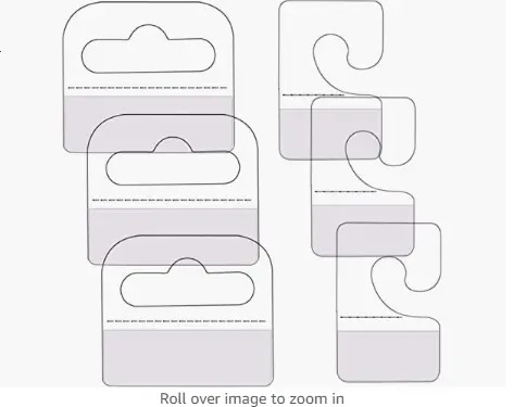 Slot Hole Hang Tabs 1-1/4" x 1-5/8" Clear Sticky Hanging Tabs Display Tags for Sale Items Store Retail Display