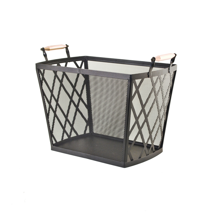 52cmWx38cmHx28cmD fireplace log rack wood holder lumber storage stacking log bin Log Basket with copper handle