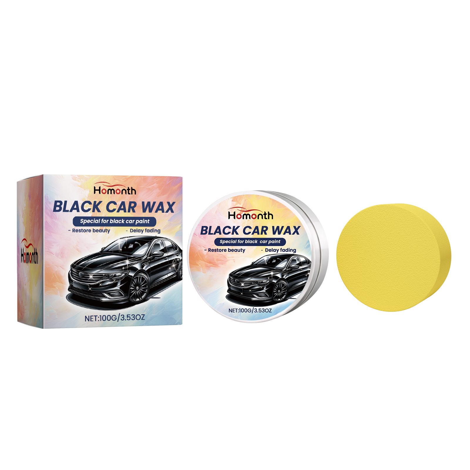 Homonth Car Polishing Wax, Car Scratch Repair Waterproof Anti-Stain Finish Beauty Polishing Wax