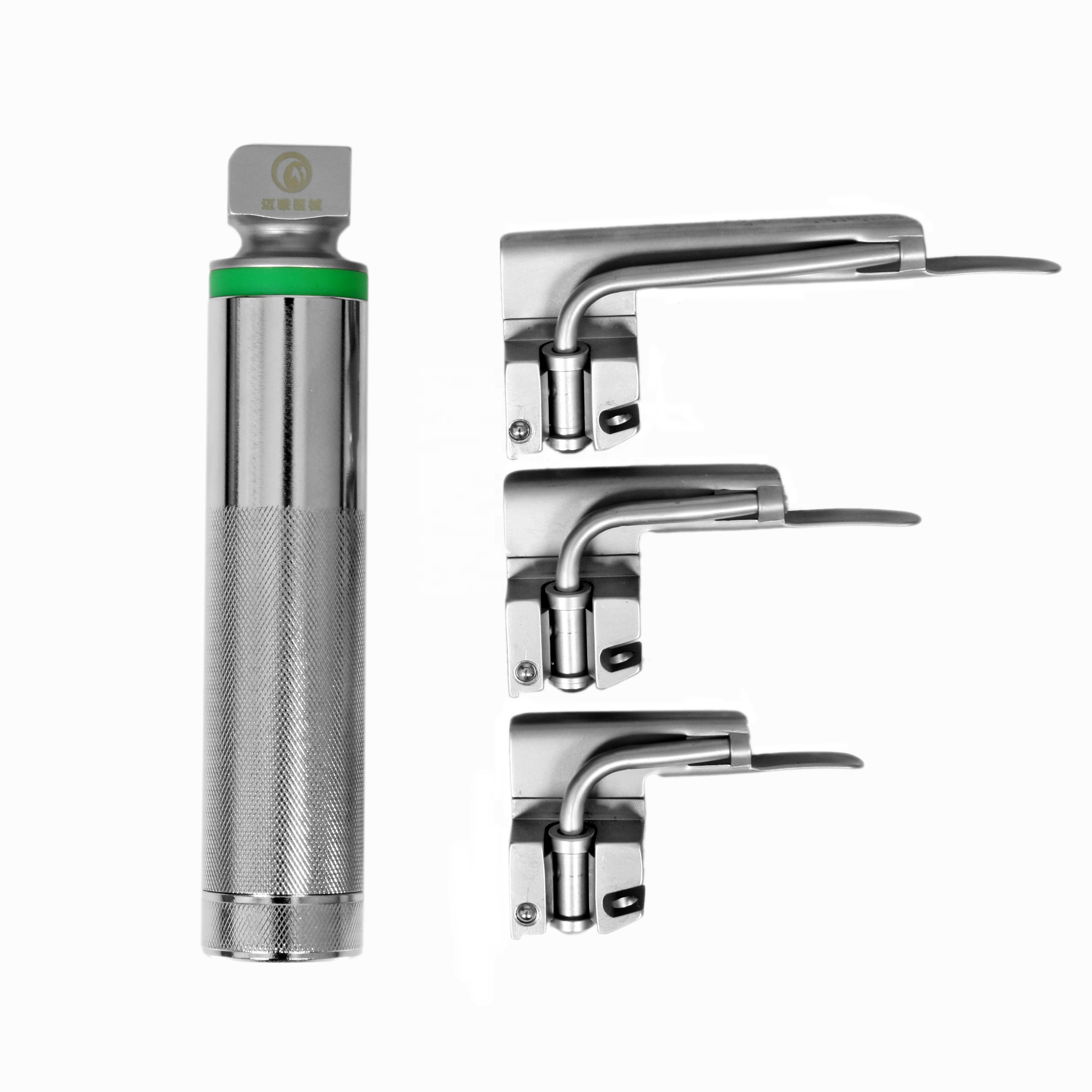 Laryngoscope Set Fiber Optic illumination Intubation For Infant Child Pediatric Use Three Blades Sizes