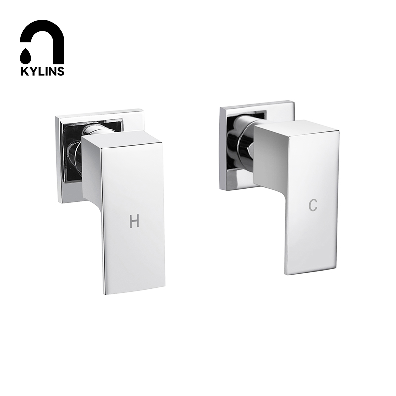 Chrome Brass Bathroom Sink Faucet Conceal Separated Water In Wall Mounted Solid Brass Hot Cold Water Watermark Shower Mixer Tap