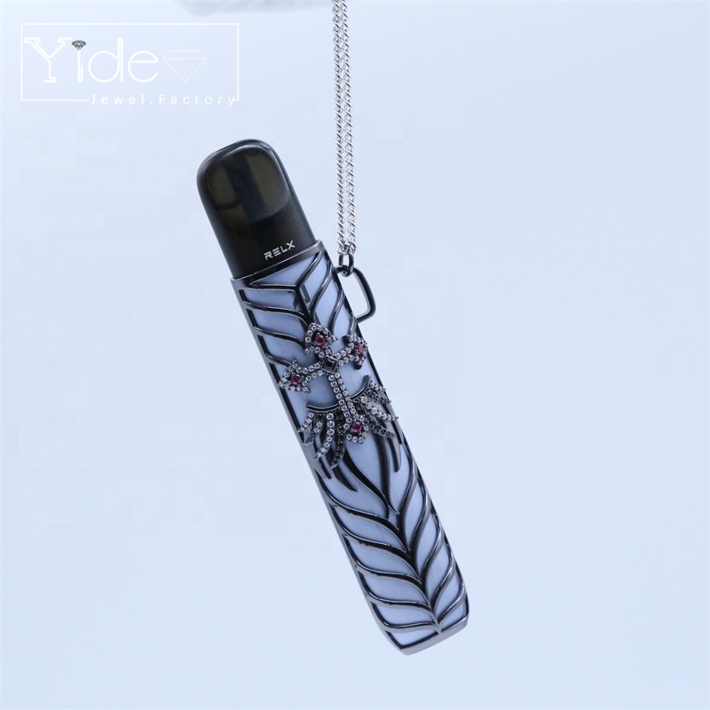 Cigarette accessories metal cover paved diamond cz nano gold plated cigarette sleeve cover