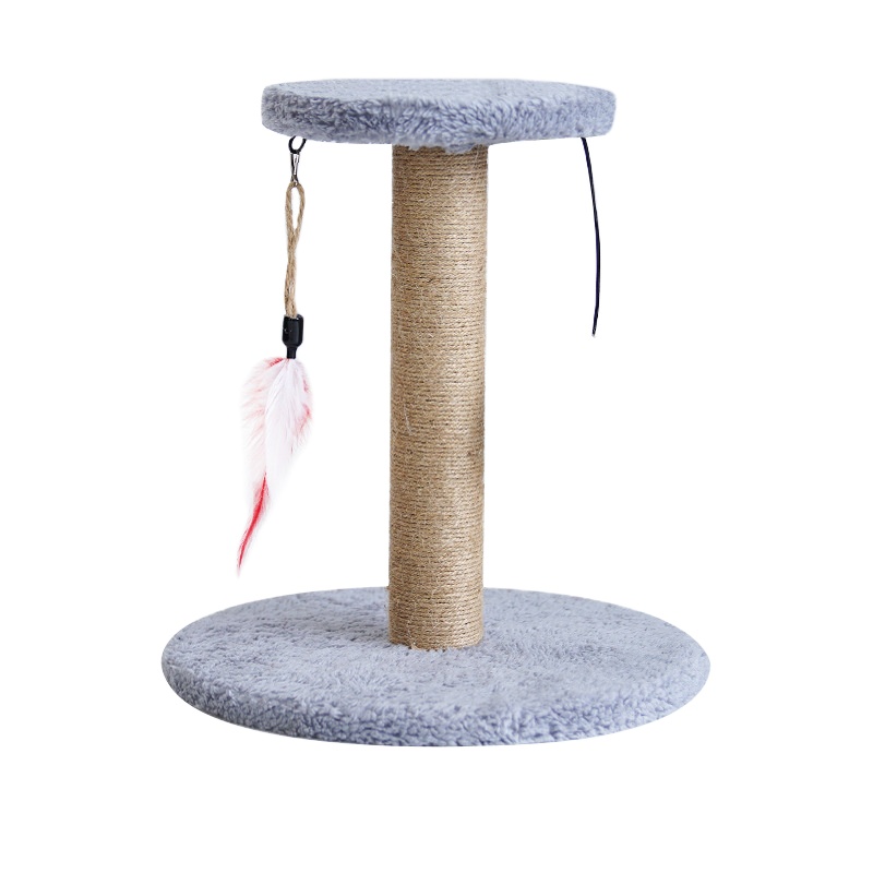 Hot Sales Wood Cat Scratcher Floor to Ceiling Cat Tree Scratching Hemp Rope Toy for Cats